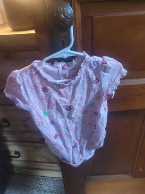 Faded Glory Pink Floral One-Piece Bodysuit